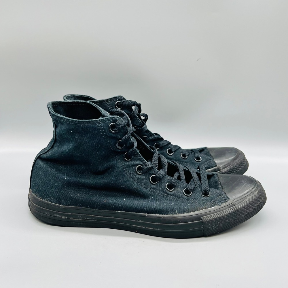 Converse Shoes Mens 10.5 Black Canvas Chuck Taylor All Star High Top Sneakers